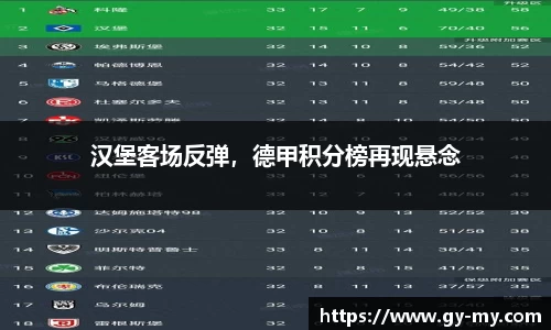 汉堡客场反弹，德甲积分榜再现悬念